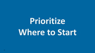 47
Prioritize
Where	to	Start
 
