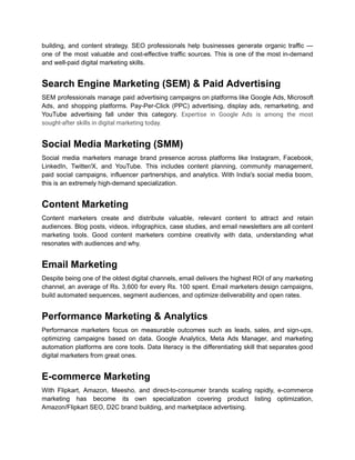 Comprehensive Guide to Building a Career in Digital Marketing | PDF