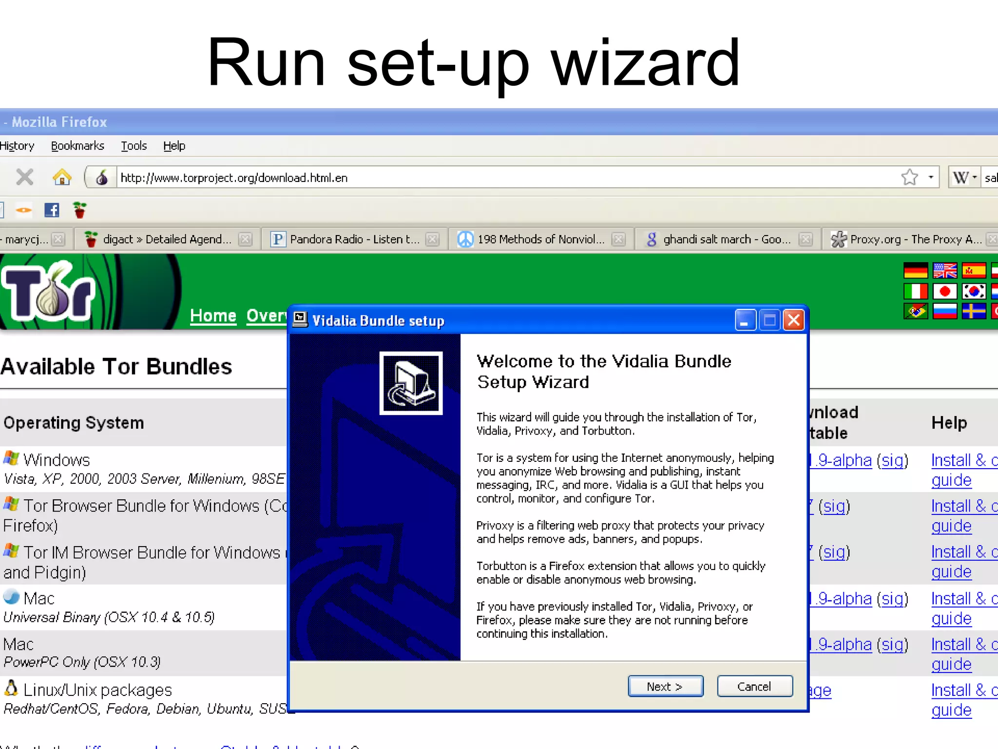 Run set-up wizard