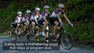 Scaling Agile is that steering wheel
that helps at program level.
7
 