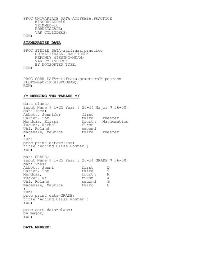 How to sas codes and tricks