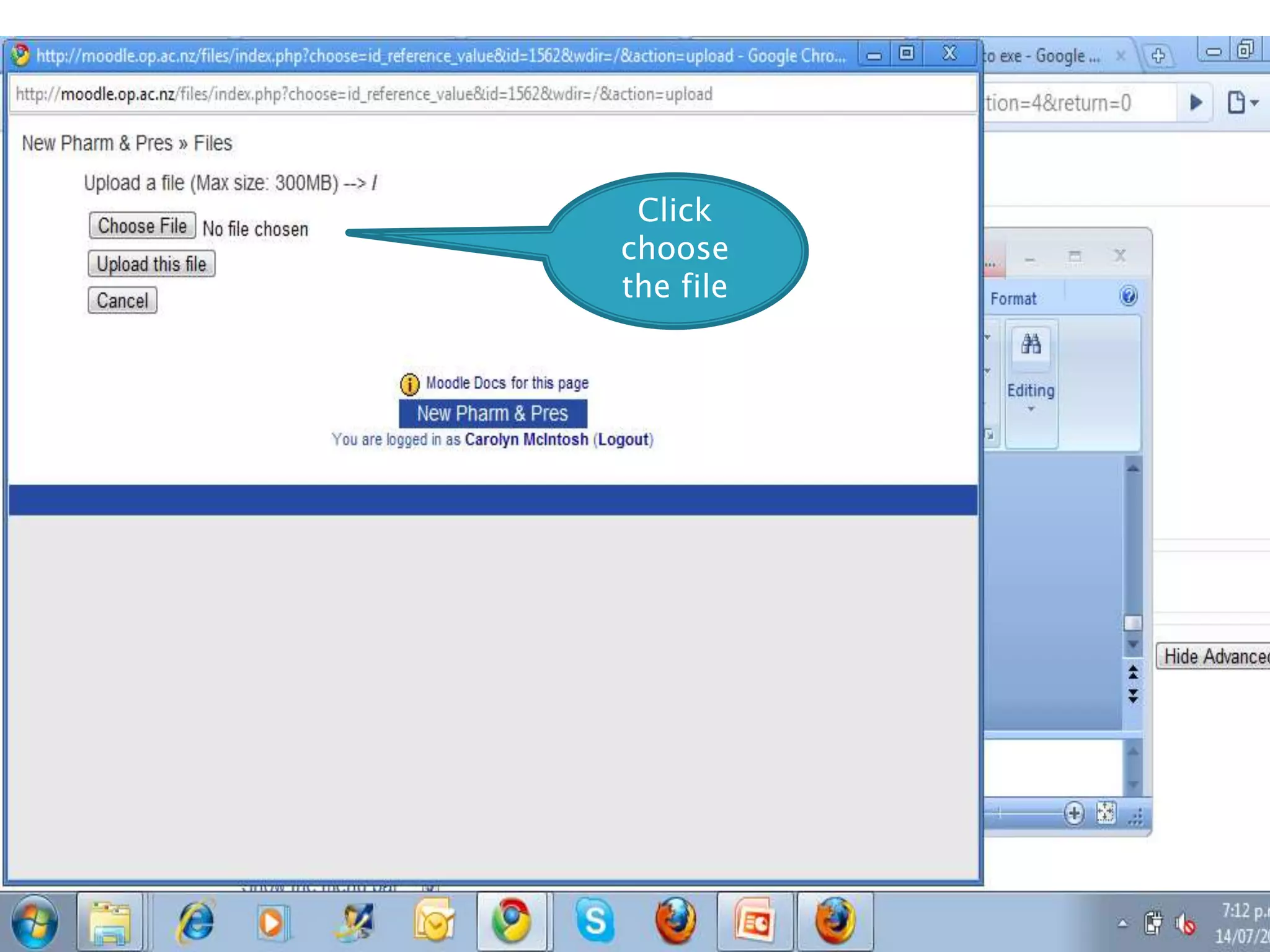 Click choose the file