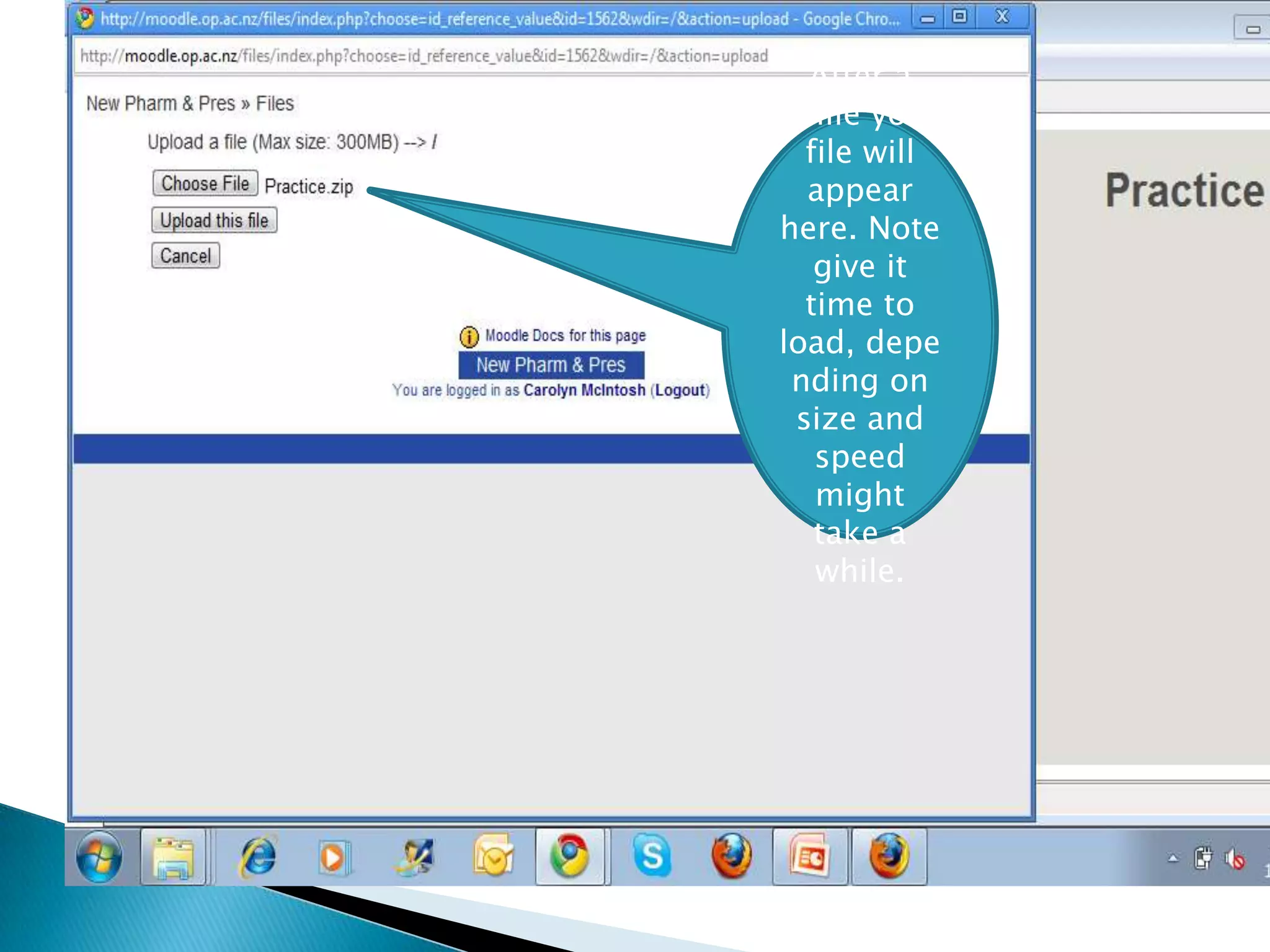After a while your file will appear here. Note give it  time to load, depending on size and speed might take a while.