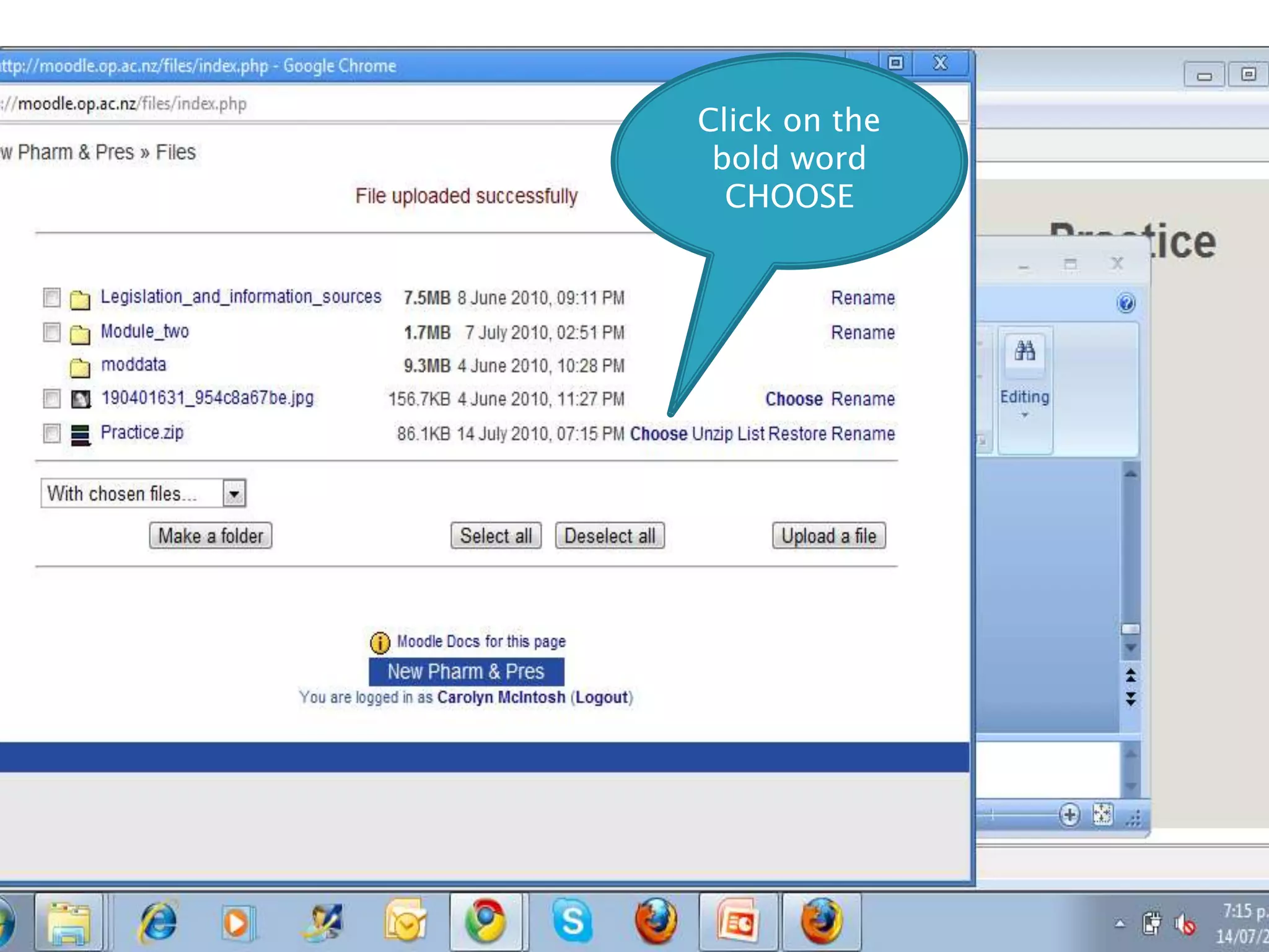 Click on the bold word CHOOSE