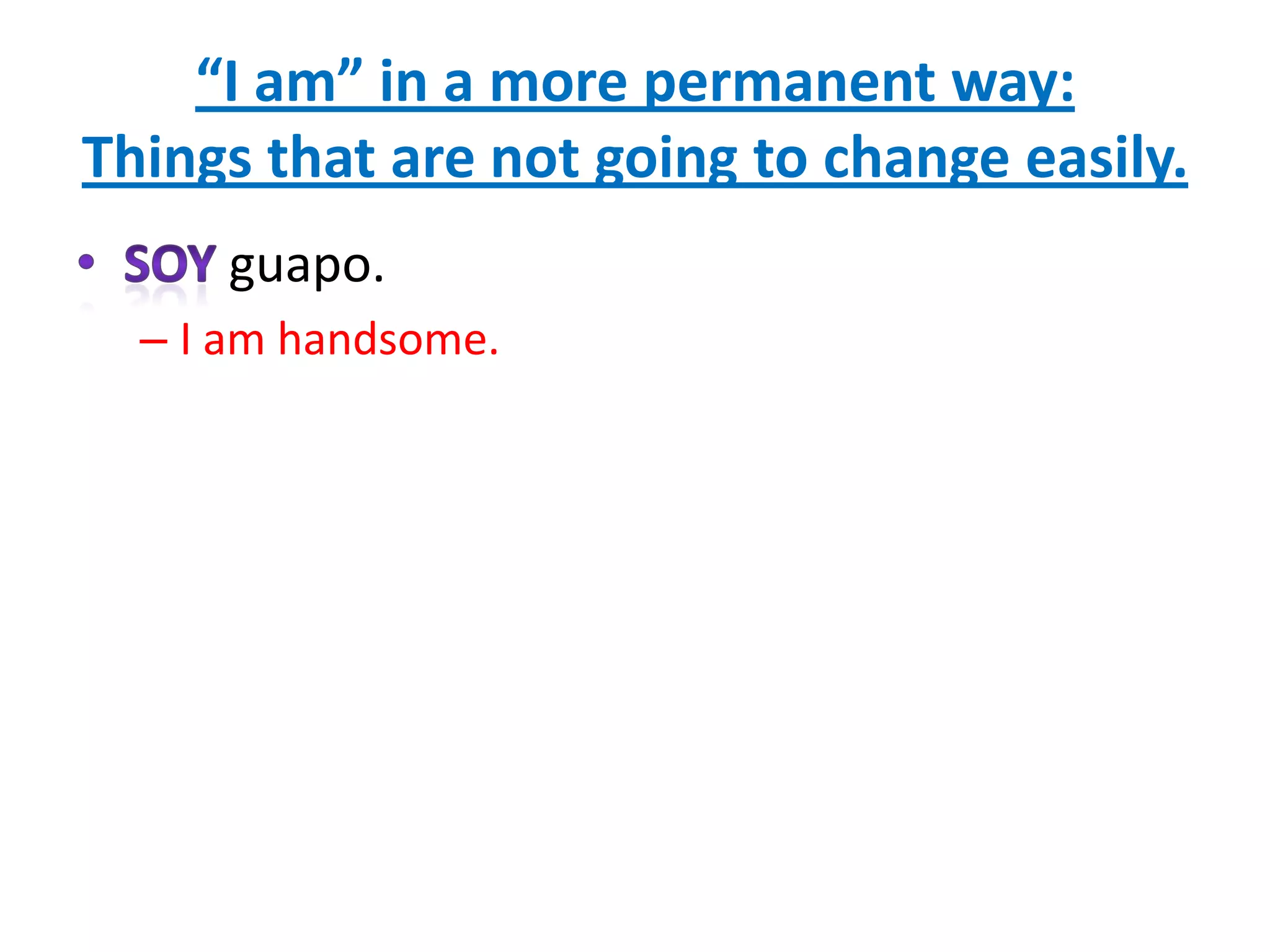 How to Say "I Am" in Spanish | PPTX