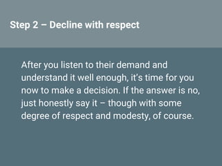 How to Say No to Your Customer | PPTX