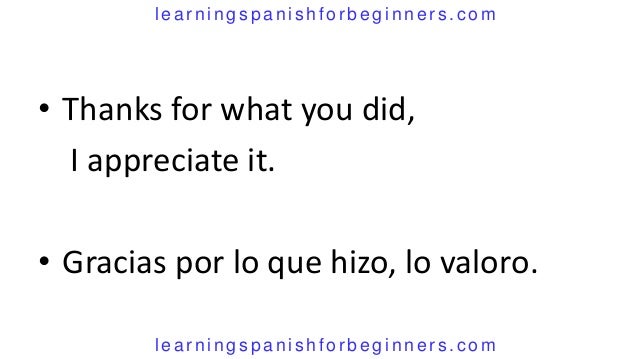 How to say thank you in Spanish