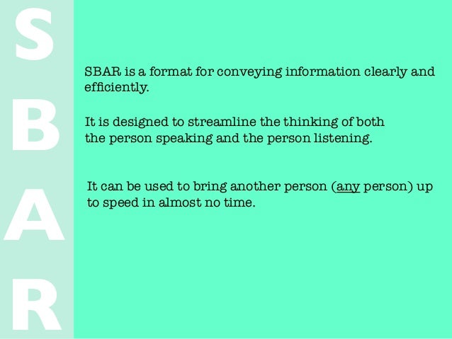 How to sbar