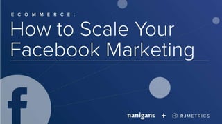 Ecommerce: How to Do
Facebook Marketing at
Scale
Please take your seats and silence your cell phones!
The show will begin shortly…

 