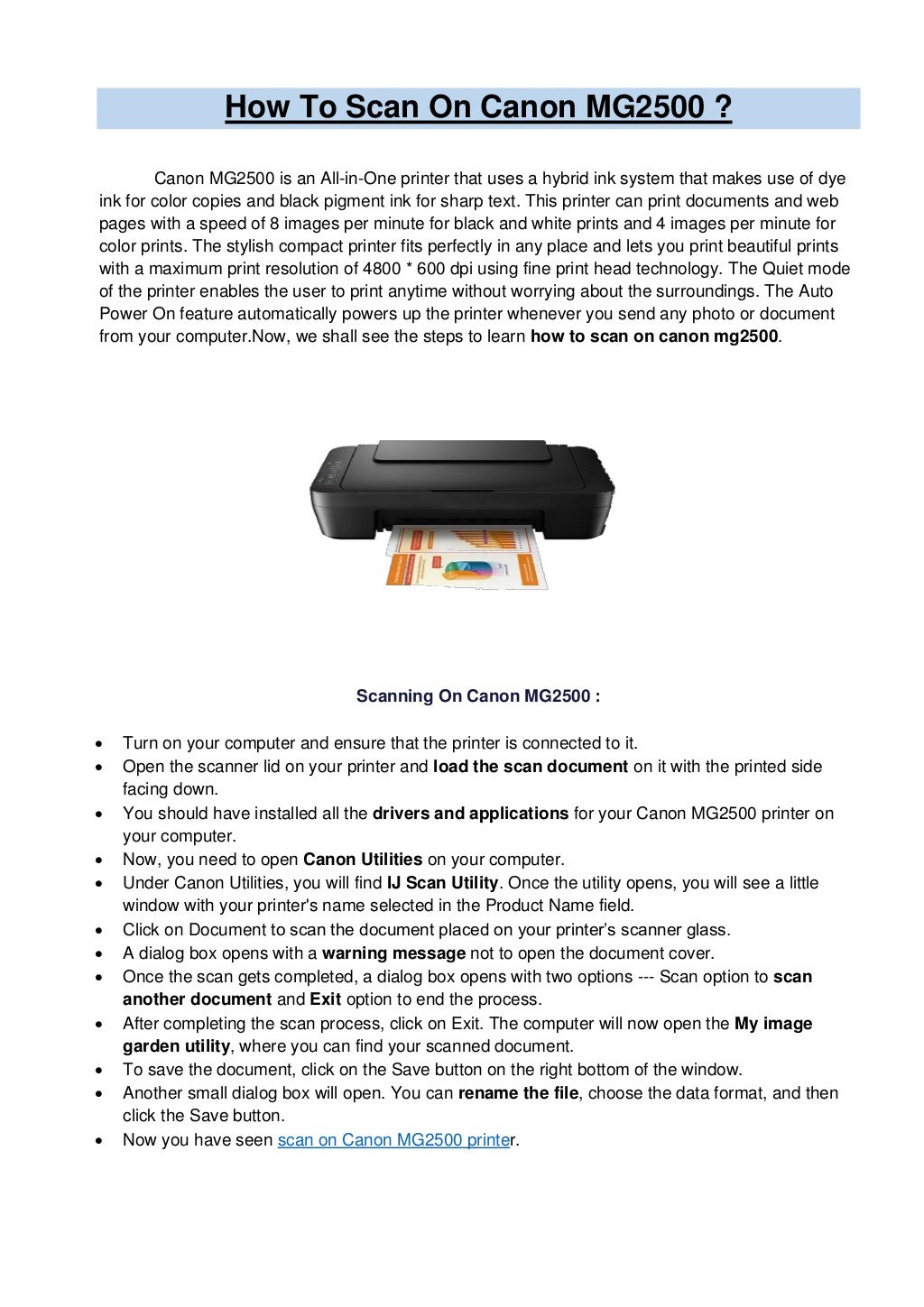How To Scan On Canon Mg2500 Printer? Easy Guidelines