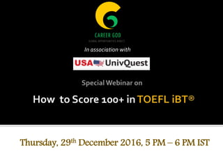 In association with
Thursday, 29th December 2016, 5 PM – 6 PM IST
 