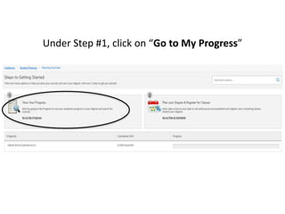 Under Step #1, click on “Go to My Progress”