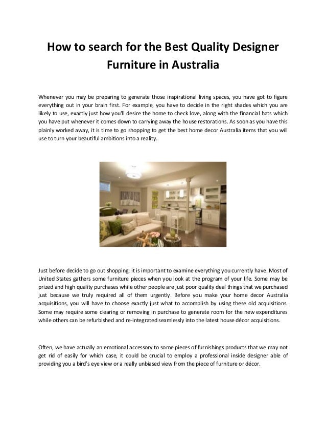 How to search for the best quality designer furniture in australia