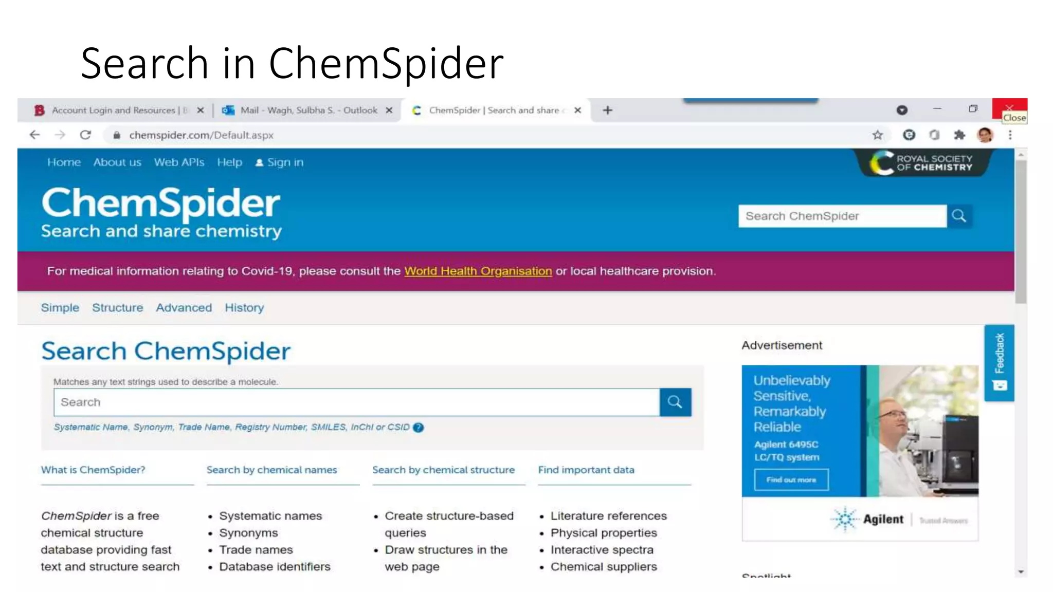 Search in ChemSpider
 