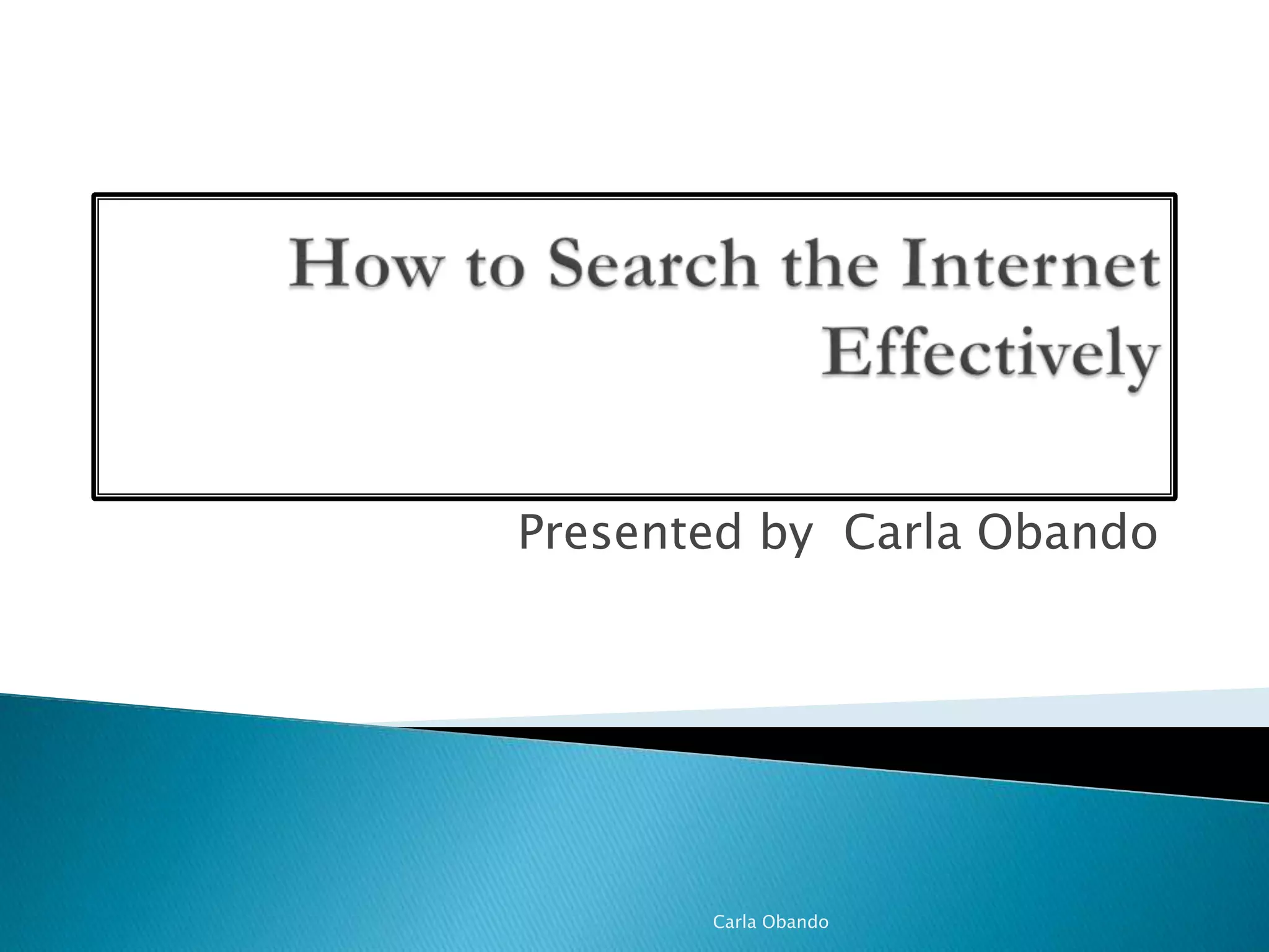 How to search the internet effectively | PPT