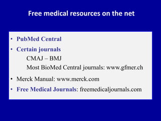 How to search the medical literature on the net