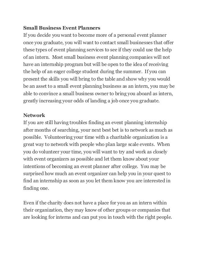 How to Secure an Event Planning Internship