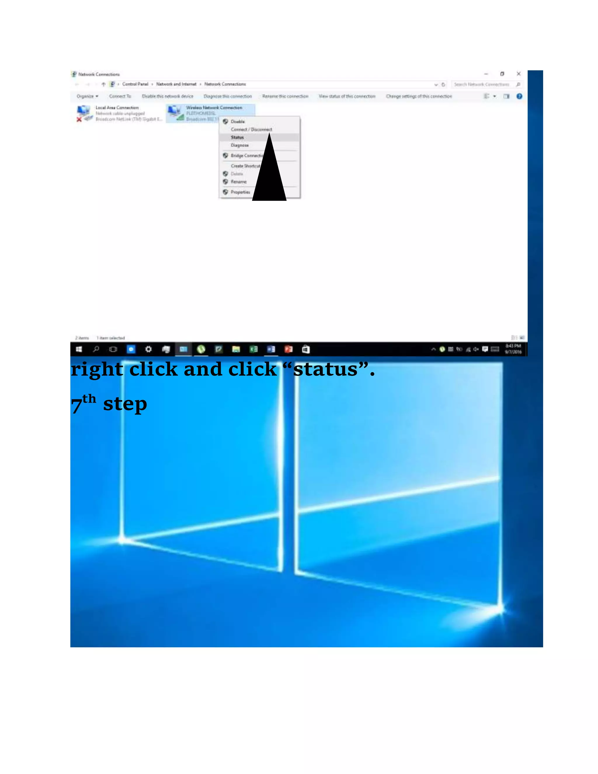right click and click “status”.
7th
step