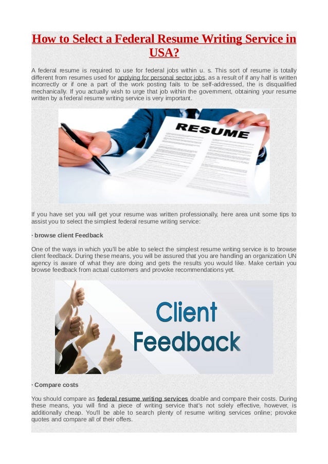 how to select a federal resume writing service in usa resume writing for federal jobs