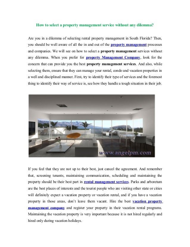 How to Select a Property Management Service Without Any Dilemma?