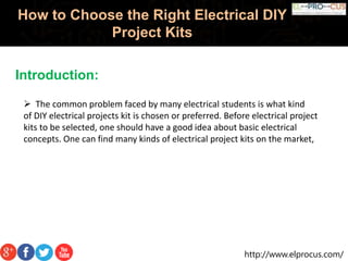 How to select the diy electrical projects kit by engineering students ...