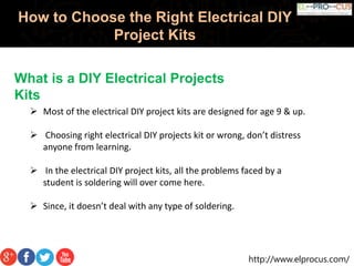 How to select the diy electrical projects kit by engineering students ...
