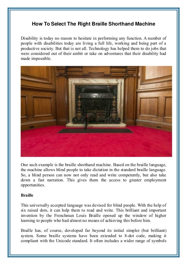 How to select the right braille shorthand machine