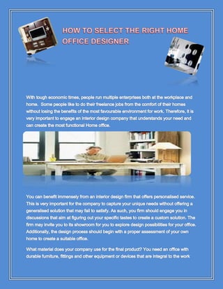 How to select the right home office designer organisedinterior.com.au