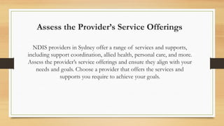 How to Select the Right NDIS Provider in Sydney | PPTX