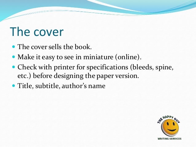 How to self publish your book! Slide 10
