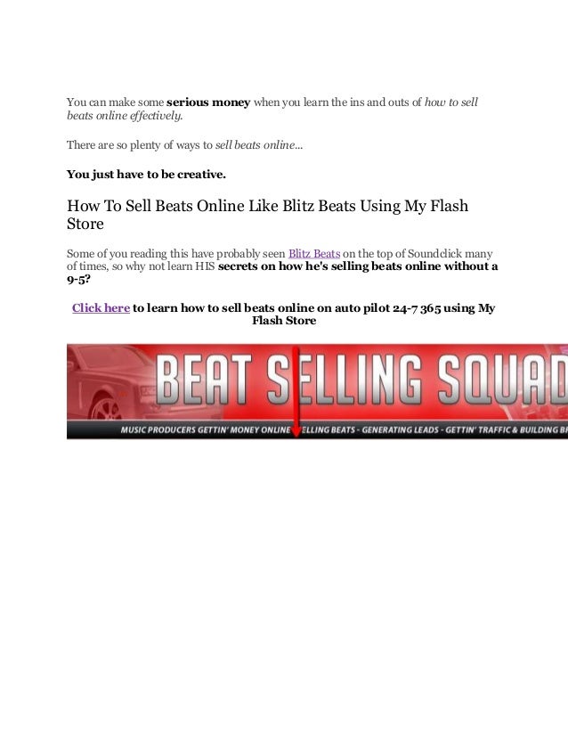 Sell Beats Online Using My Flash Store