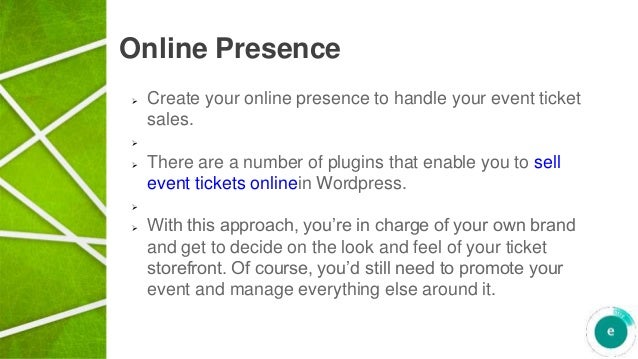 sell event tickets online for an event