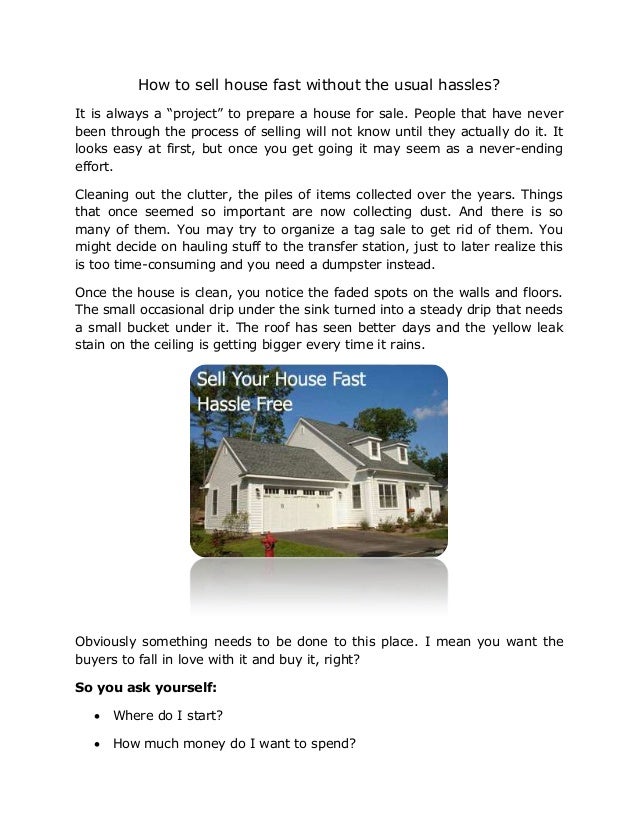 what needs to be done to sell a house