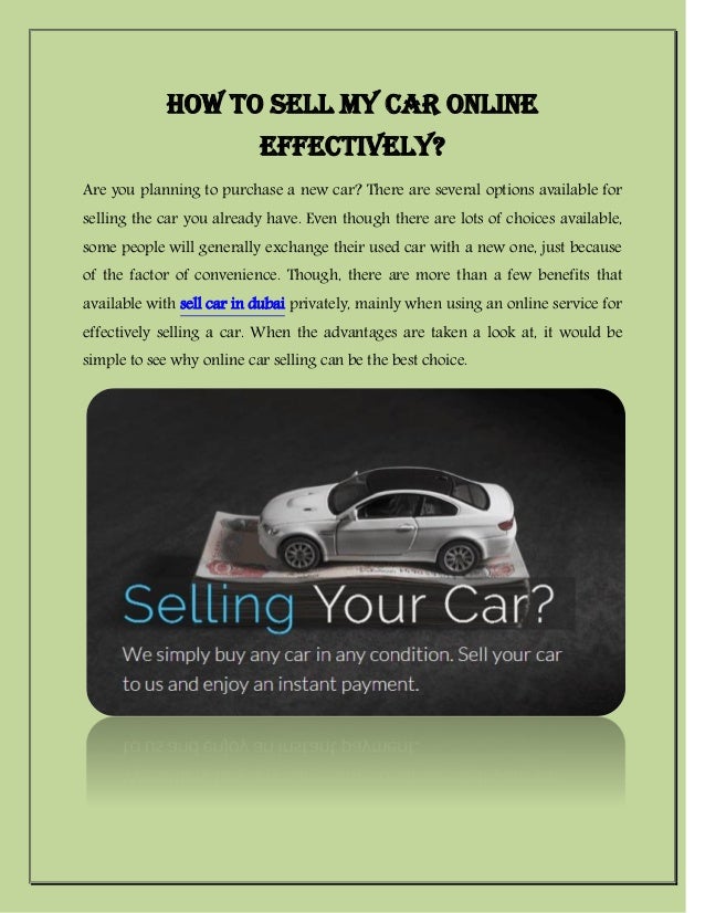 How to sell my car online effectively