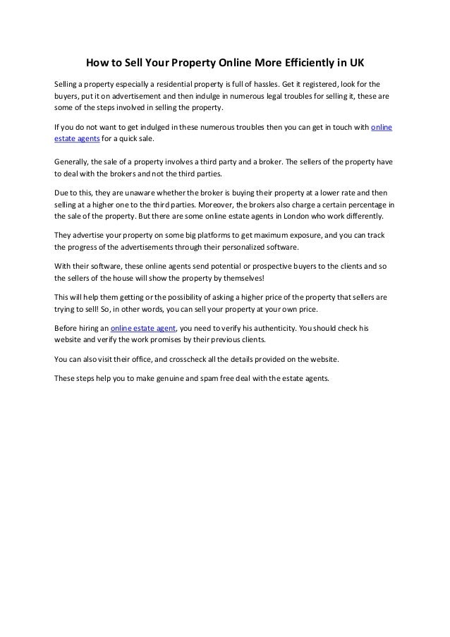 how to sell your property online more efficiently in uk sale property online free