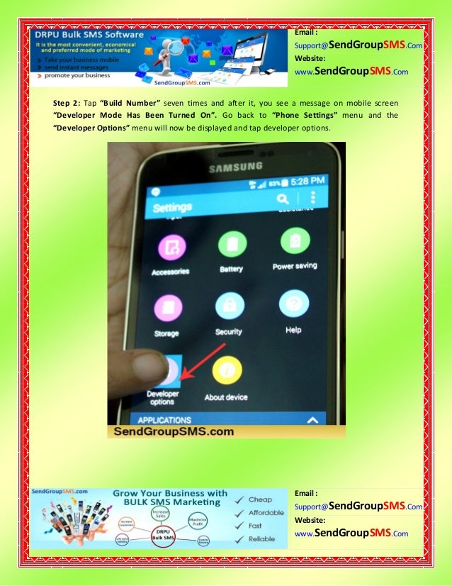 How to send bulk sms using samsung galaxy s5 android mobile