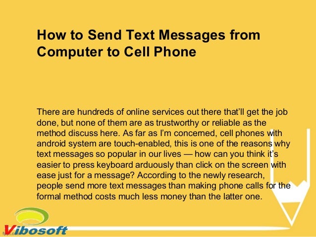 How to send text messages from computer to cell phone