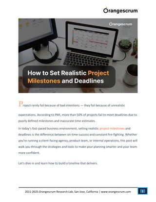 How to Set Realistic Project Milestones and Deadlines | PDF