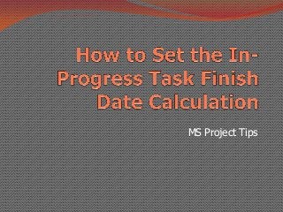 MS Project Tips
 