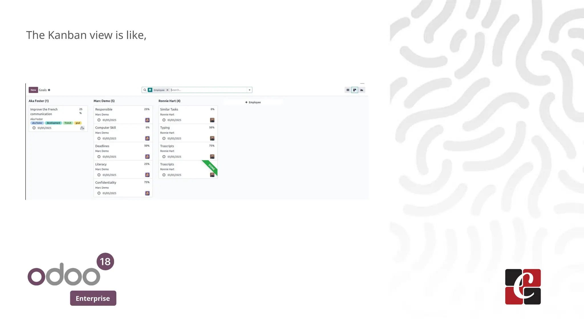 Enterprise
The Kanban view is like,
 