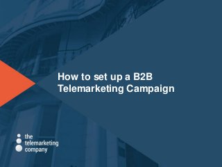 How to set up a B2B
Telemarketing Campaign
 