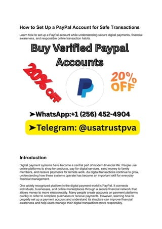 How to Set Up a PayPal Account for Safe Transactions.docx