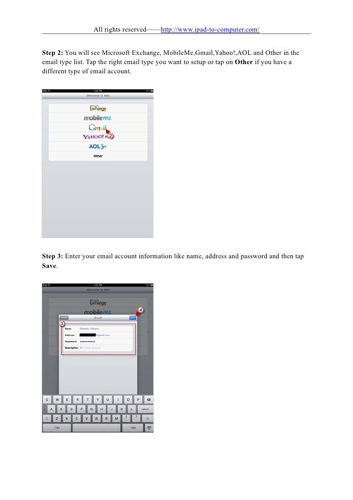How to setup email on ipad