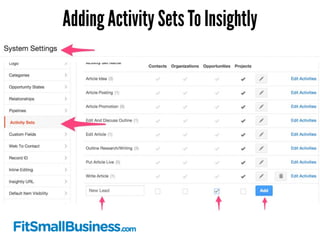Adding Individual Activities to an Activity Set 
Now click the “edit activities” link beside the activity set, and add the...