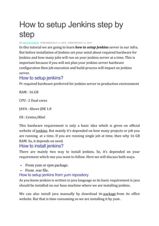 How to setup jenkins | PDF