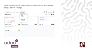 How to Setup Manual Milestone in Odoo 18 Project | PPTX