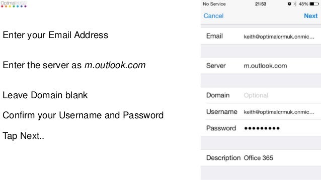 office 365 email settings