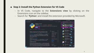 How To Setup Python In Jupyter Notebook And In VSCode | PPTX