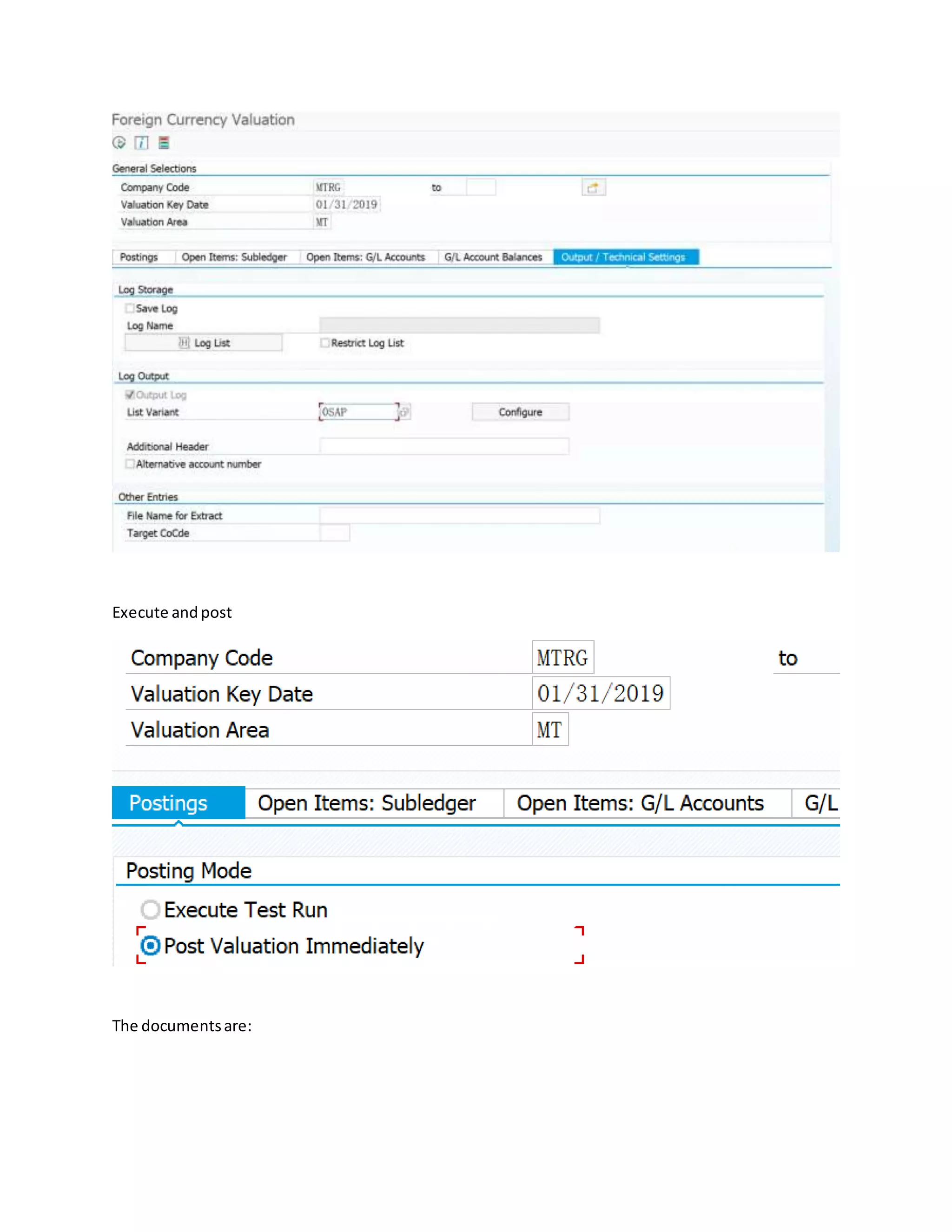 Execute andpost
The documentsare:
