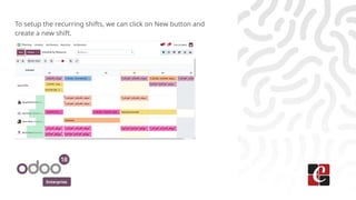 Enterprise
To setup the recurring shifts, we can click on New button and
create a new shift.
 